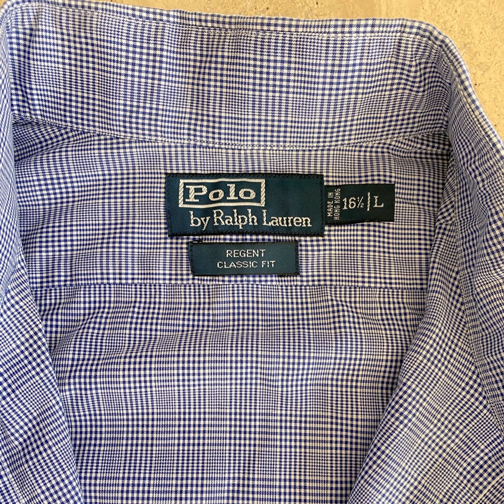 Men’s POLO by Ralph Lauren button down shirt. Size L 16 1/2 neck.